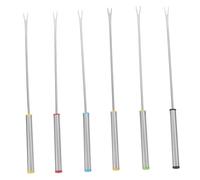 Yardenfun 6 Pezzi Forchette Fonduta Inossidabile con Resistenti Al Calore Forchettine per Cioccolato Formaggio e Frutta per Hot Pot Barbecue e Grigliate