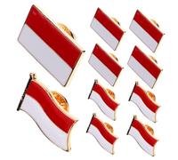 Yardenfun 6 pezzi Spille Metallo Bandiera Indonesia Spille Decorativa Elegante per Sciarpe e Abbigliamento Leggere e Resistenti Accessori Moda Patriottici per Donna Uomo