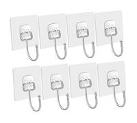 Yardenfun 8 pezzi Ganci Adesivi da Parete Supporto Forte Senza Chiodi Appendiabiti Multiuso Trasparenti per Cucina Bagno Ufficio e Porta Facili da Installare e Resistenti
