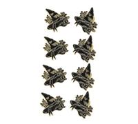 Yardenfun 8 Pezzi Spille Halloween Gatto Nero con Cappello da Strega in Lega Smaltata Distintivi Cartoon Versatili per Abbigliamento Borse e Feste di Carnevale