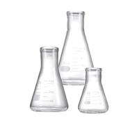 Yardenfun Ampolle Coniche per Chimica 3 Pezzi in Vetro 50ml 150ml 250ml per Esperimenti in Laboratorio e Distillazione, Ideali per Studenti e Lezioni di Chimica