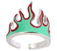 Yardenfun Anello Uomo Aperto Regolabile Metallo Fiamma Design Unisex Gioielli Personalizzati Per Dito Decorazione Accessorio