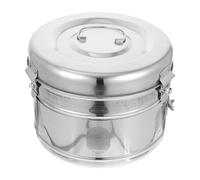 Yardenfun Barattolo in Acciaio Inossidabile 304 da 20 CM Coperchio Contenitore Multiuso per Batuffoli di Cotone e Unguenti Scatola di Conservazione Anti-Umidità per Uso Medico e Domestico