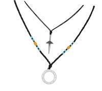 Yardenfun Collana Due Strati per Pendente Letterato Inossidabile Design e Cool per Esprimere Personalità