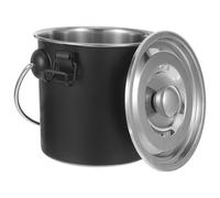 Yardenfun Contenitore Ermetico in Acciaio Inox per Carbone da Barbecue con Coperchio a Chiusura Sicura, Secchio Multifunzione per Spegnimento Braci e Conservazione Alimenti, per Barbecue
