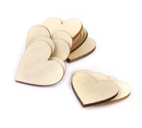 Yardenfun Dischetti di Legno Pronti da Decorare 100 Pezzi a Forma di Cuore 20mm Beige per Lavori Creativi Fai da Te e Abbellimenti Artigianali