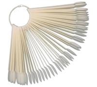 Yardenfun Espositore Tip Unghie Bianco 50 Pezzi in Plastico e Metallo per Manicure, Resistente per Displaying Nail Art, per Principianti ed Esperti