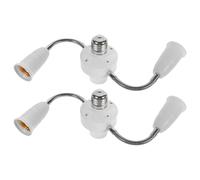 Yardenfun Estensione portalampada 2 pezzi: adattatore multilampadina E27 girevole - estensione convertitore lampadina a tre teste per illuminazione di stanze interne