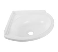 Yardenfun Lavabo Triangolare a Parete Piccolo Angolare in Plastica Bianca con Foro per Rubinetto Lavandino Compatto per Bagno e Balcone Design Antischizzi per Spazi Ristretti e Moderni