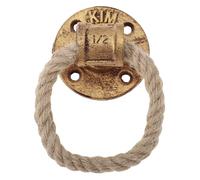 Yardenfun Maniglia Anello Rustica in Metallo con Corda per Porte Pomello Tondo Vintage per Mobili Resistente e Facile da Installare Sostituzione per Armadi