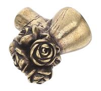 Yardenfun Maniglia per porta a forma di fiore vintage, pomello per mobiletto in ottone con bouquet di rose per cassettiere, armadi, credenze, ferramenta decorativa unica per cucina e bagno