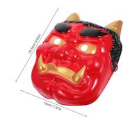 Yardenfun Maschera Giapponese Demone Hannya Rossa Set da 2 Pezzi per Cosplay Samurai Halloween Decorazione Ristorante Tatuaggi