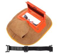 Yardenfun Maschera per Saldatura in Pelle di Mucca con Lente Protettiva Scudo per Saldatore Leggero e Confortevole Coprimaschera Resistente per Uso Prolungato in Saldatura Professionale