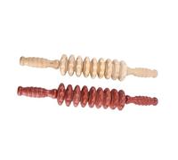 Yardenfun Massaggiatore a Rulli in Legno Per Corpo 2 Pezzi Set 9 Ruote Rotanti Antiscivolo, Strumento Massaggio Muscolare Portatile Per Pancia e Schiena Salute e Benessere