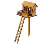 Yardenfun Micro casetta sull'albero in legno con scaletta, incantevole giardino delle fate in stile cottagecore, minuscola decorazione per la casa in stile hobbit per vasi di piante grasse