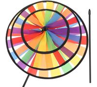 Yardenfun Mulino a Vento per Giardino Arcobaleno Gigante Resistente Girandola Colorata da Esterno per Cortile e Decorazione Giocattolo Eolico Leggero Adatto a Facile da Installare