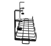 Yardenfun Organizer Sotto Scrivania Nero con Fascette Supporto Porta e Multipresa Portarack per Gestione Fili e Casa Vassoio per Canaletta e Ordinamento