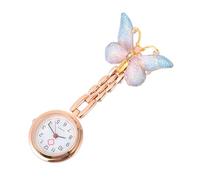Yardenfun orologio da tasca watch guardare orologio distintivo orologi da tasca meccanici delle donne orologio da infermiera con clip infermiere che appendono l'orologio quarzo Blue