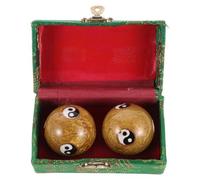 Yardenfun Palle da Massaggio Baoding 42 Mm in Smalto Dorato Set da 2 per Esercizi Mani, Massaggio Sportivo e Rilassamento, Strumenti per Fisioterapia e Benessere Domestico e Ufficio