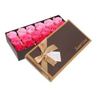 Yardenfun Scatola da 18 Pezzi di Saponi Rosa a Forma di Fiore, Sapone Profumato Simulato con Confezione Regalo, Decorazioni Floreali per Bagno e Regali di Matrimonio San