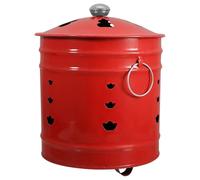 Yardenfun Secchio Sacrificale Smaltato Inceneritore per Tempio Rosso Enamellato Resistente e Stabile Isolamento Termico per Bruciatura Sicura in Giardino e Spazi Esterni Stile Casuale