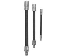 Yardenfun Set 3 Pezzi Barre di Estensione Flessibili a Cricchetto 1/4-3/8-1/2 in Acciaio Molla, Prolunga per Chiave a Bussola per Riparazione Auto e Manutenzione Industriale