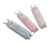Yardenfun Set 3pezzi Astuccio Porta Spazzolino Custodia a Cilindro in Pp a Forma di Animale Cartone per Viaggio e Casa, Design Separato e Buona Tenuta per Back To School Party