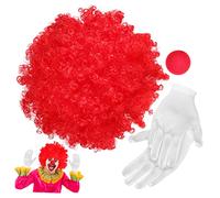 Yardenfun Set Di Parrucca Naso E Guanti Da Clown Per Adulti Ragazzi E Ragazze Per Feste Di Carnevale E Spettacoli Sul Palco