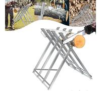 YARDIN Cavalletto per seghe a catena, per seghe a catena, legno, seghetto per legno in metallo con 4 supporti per tronchi con dentatura, pieghevole per motosega da giardino, portata max. 150 kg