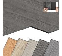 Yardin - Pavimentazione autoadesiva in PVC con effetto legno, 54 pezzi, 7,53 m², antiscivolo, impermeabile, ignifuga, rovere grigio scuro