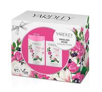 Yardley London Body Powder & Soap Collection, aroma di rosa inglese, idratante quotidiano per la cura della pelle floreale, set regalo di lusso vegano da donna