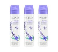 Yardley London English Lavender Body Spray, Spray Corpo Floreale per Donne con Note di Geranio e Gelsomino, Lavender Body Mist per Donne 3 x 75ml