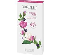 Yardley London English Rose Luxury Soaps 3x100g | Moisturising Solid Soap Bar, Finely Milled Pack of Soap, 97% Natural Ingredients, Vegan and Cruelty Free, Made in UK