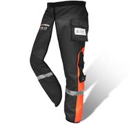YARDMARIS Chaps, pantaloni protettivi universali con cintura regolabile e tasca, leggings di sicurezza per la silvicoltura - taglia unica（Arancione-Nero）