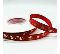 yards/lotto 10 mm nastro natalizio stampa nastro in poliestere per fiocco fatto a mano decorazioni natalizie fai da te avvolgimento-14-10 mm x 5 yards