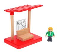 Yardwe 1 Set Accessori Per Binari Del Treno Piattaforma Della Stazione Ferroviaria Per Piattaforma Della Stazione Ferroviaria Fai Da Te Ornamenti Del Di Treno Di Legno