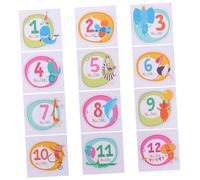 Yardwe 1 Set Adesivi Mese per Mesi Stickers Animali per Foto Memorabili e Infantili Sicuri e Creativi per Registrare Del Tuo Bebè