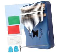 Yardwe 1 Set Pianoforte a 21 Toni Per Il Pollice Strumento Pianoforte a Pollice Pianoforte a Dita Mbira Quadrata in Legno Squisita Kalimba Pianoforte a Mano 21 Tasti Di Legno Blue
