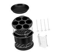 Yardwe 1 Set Set Accessori Ad Aria Friggitrice Bistecchiera Antiaderente Per Barbecue Utensili Teglia Per Friggere Teglia Per Pizza Tortiera Metallo
