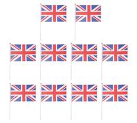 Yardwe 10 Bandiere Union Jack su Bastoni, Piccole Bandiere Britanniche Della Gran Bretagna, da Sventolare a Mano, Tenute per Feste, Eventi Sportivi, Barbecue, Decorazioni per Auto.