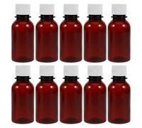 Yardwe 10 Pezzi Contenitore Portapillole 100ml con Coperchio, PET Marrone | Scala Graduata, Tappo a Vite, per Liquidi e Compresse, Uso Viaggio, Palestra, Studenti