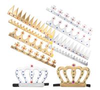 Yardwe 10 Pezzi Corona di Compleanno per Tessuto e Plastico, Cappello Leggero per Feste e Party, Costume Re e Principe Resistenza al Gioco Attivo