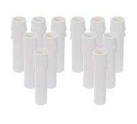 Yardwe 12 Pezzi Coperture Candela per Lampadario E14 in Plastica PVC Beige | Manicotti Decorativi per Portalampada, Stile Goccia Vintage, Resistenti al Calore, per Applique e Hotel