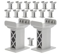 Yardwe 15 pezzi di ponti ferroviari in plastica, accessori ferroviari, supporto per binari, parti di ricambio, alzate multilivello, blocchi di alto livello per bambini, giocattoli, forniture per
