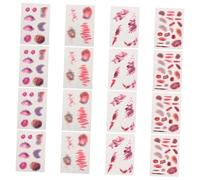 Yardwe 16 Fogli Kit Trucco Zombie Realistico per Viso e Corpo Adesivi Lividi e per Cosplay Halloween e Feste Mascherate
