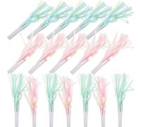 Yardwe 18 soffiatori per feste: soffiatori rumorosi con frange metalliche colorate e stelle filanti - Strumenti rumorosi per compleanni, lauree e capodanno