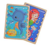 Yardwe 1set Puzzle Legno Educativo per Didattico Doppia Cartoni Animati per Sviluppare Abilità Cognitive e Coordinazione per La Prima