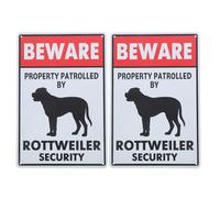 Yardwe 2 cartelli "Attenzione al cane", cartello di divieto di accesso, proprietà protetta da Rottweiler, per cortili e muri del cortile, per scoraggiare gli intrusi.