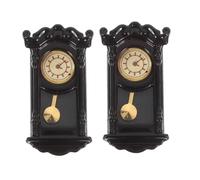Yardwe 2 mini orologi vintage da appendere - Orologio da parete analogico in stile retrò - Accessori per la casa delle bambole - Piccoli mobili per bambole per l'organizzazione della stanza