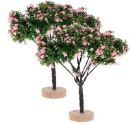 Yardwe 2 Pezzi Alberi da Strada in Miniatura per Modellini di Treni, Decorazioni per Tavolo di Sabbia, Mini Alberi Artificiali Colorati per Paesaggi Natalizi e Scenari Creativi
